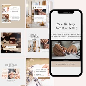Nail Tech Instagram Post Template, Editable Social Media (PDF) - Etsy