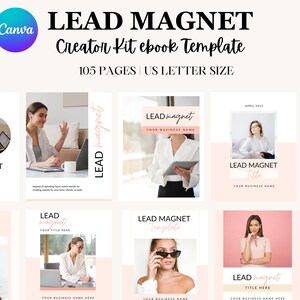 Canva Ebook Template, Lead Magnet Ebook Template, Course Creator Kit Canva Template, Pink Canva Ebook, Lead Magnet Template, Ebook Template