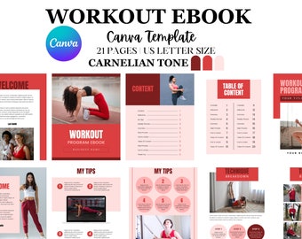 Citrin Workout Canva Ebook Template, Fitness Bleimagnet (digitales Produkt)