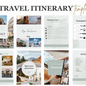Travel Itinerary Template | Trip Itinerary | Printable Travel Guide | Travel Agent Planner | Holiday Couple Vacation Planner