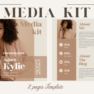 Influencer Media Kit Template| Instagram Media Kit| Influencer Rate Sheet Template| Blogger Press Kit | Facebook Tiktok Instagram Template