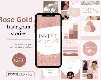 Rose Gold  Instagram Engagement Stories Post Template | Rose Gold Instagram Post Stories Templates | Blogging Template | Instant Download
