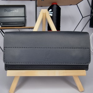 Cartera de piel Crazy Horse vintage con imanes "Jordjia"