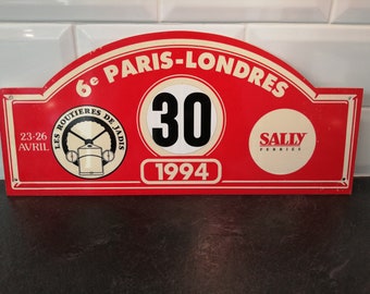 Vintage Paris-Londres Rally Plaque - Les Routieres De Jadis 1994