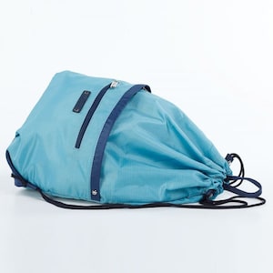 Blue Gym Bag Drawstring backpack Mens Woman Waterproof Sports Sack Shoe BAG