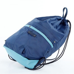 Blue Drawstring Bags, Drawstring Backpack, Lightweight Gym Bag, Yoga Bag, Workout Bag, Suspender Bag