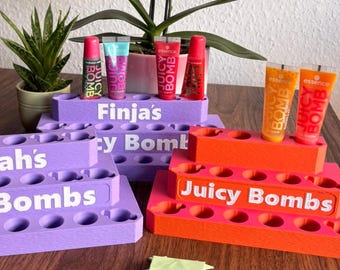 Lip gloss display stand for Juicy Bombs – >Includes free personalization!< Different colors and sizes available