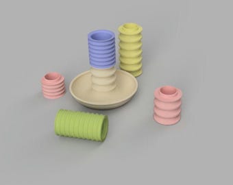 Modular scrunchie, hair tie, and hair tie holder | Plug-in organizer system | Individually expandable | 3D design gift idea
