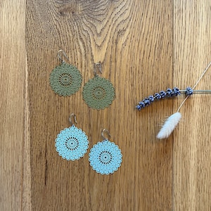 Filigrane Ohrringe Bohostyle hängende Ohrringe Mandala Ornamente leicht rund Bild 5
