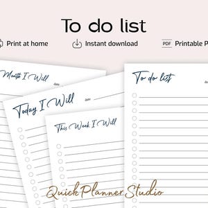 Lista de tareas minimalista imprimible, Seguimiento de tareas simples, A4 y Carta, Plantilla PDF, Tareas mensuales/semanales