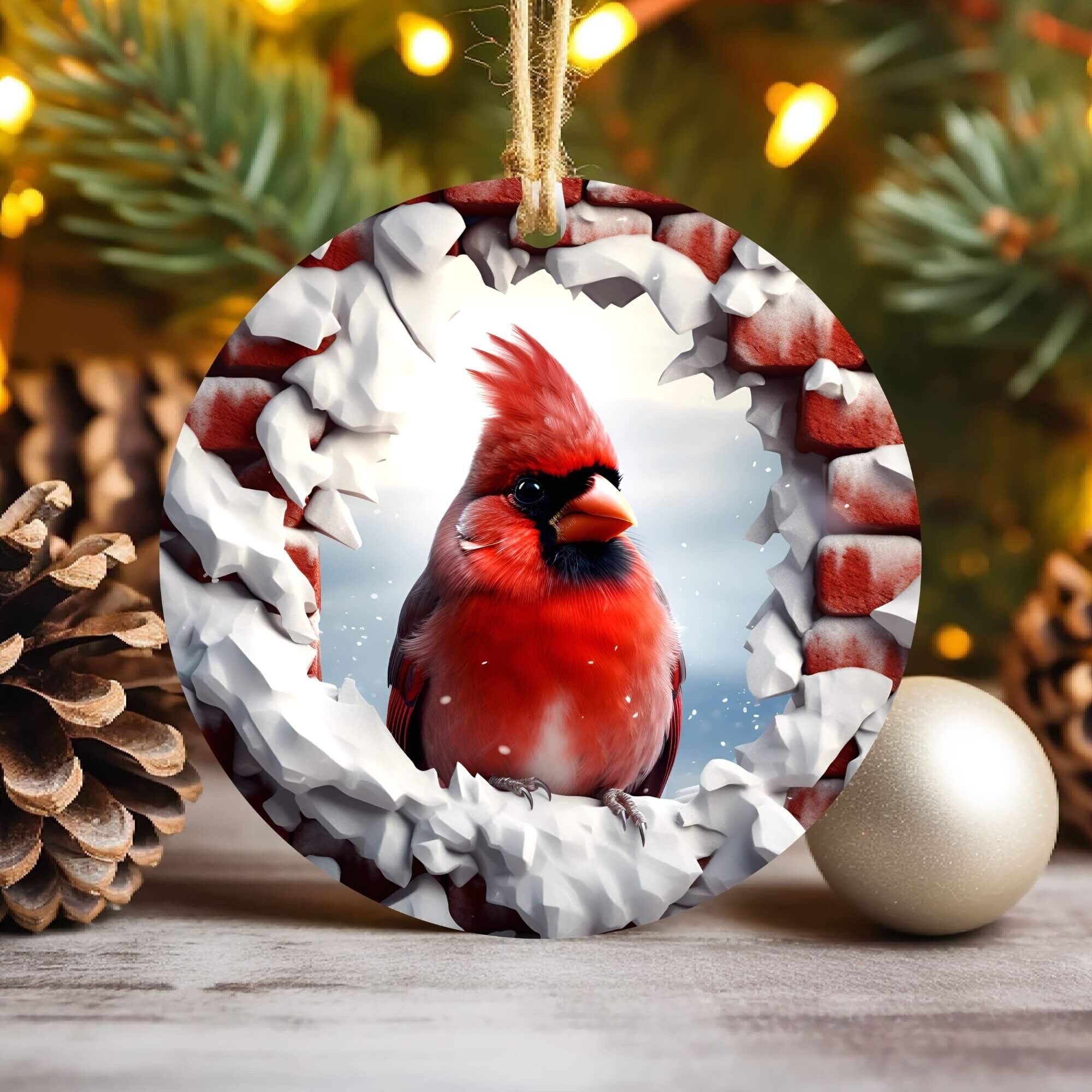 Ganz Ornamento Natale Cardinale Fratello Special 3D - 11 Cm - 2