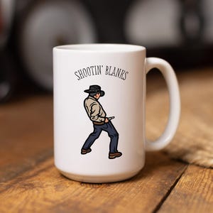 Taza Shootin' Blanks (15 oz); taza de vasectomía; regalo de vasectomía; regalo divertido de vasectomía; taza divertida de vaquero