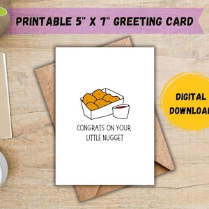 Nueva Tarjeta de Bebé; Tarjeta de ducha de bebé; Felicitaciones por su tarjeta Little Nugget; Tarjeta de padres; Tarjeta de bebé; Tarjeta de Embarazo; DESCARGA DIGITAL