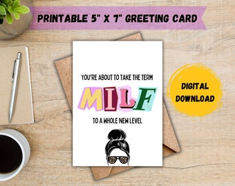 Taking the Term MILF To A Whole New Level Card; Boob Job Card; Tummy Tuck Card; Mommy Makeover Card; Plastic Surgery Card; DIGITAL DOWNLOAD
