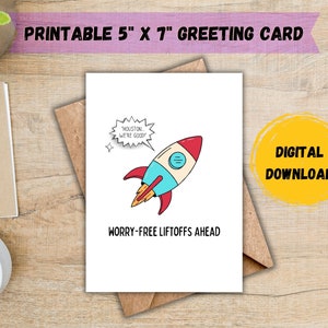 Worry-Free Liftoffs Ahead; Vasectomy Card; Funny Vasectomy Card; Vasectomy Gift; Vasectomy Care Package; DIGITAL DOWNLOAD