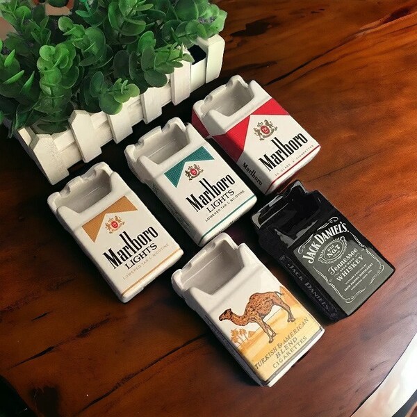 Keramik Zigarette Aschenbecher Box, Zigarette Pack geformt Tablett, Raucher Home Decor, Rauchen Zubehör, Geschenk für Raucher, Zigarettenspitze