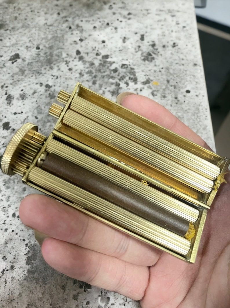 Vintage Cigarette Roller Tobacco Metal Rolling Machine Solid Brass