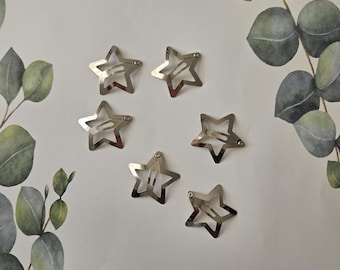 Stern Druck - Haarspange 2er Set | Sternförmige Spange| Geschenkidee für Kinder | Haarschmuck für Sie | kleine Sterne Schmuck | Clips Set