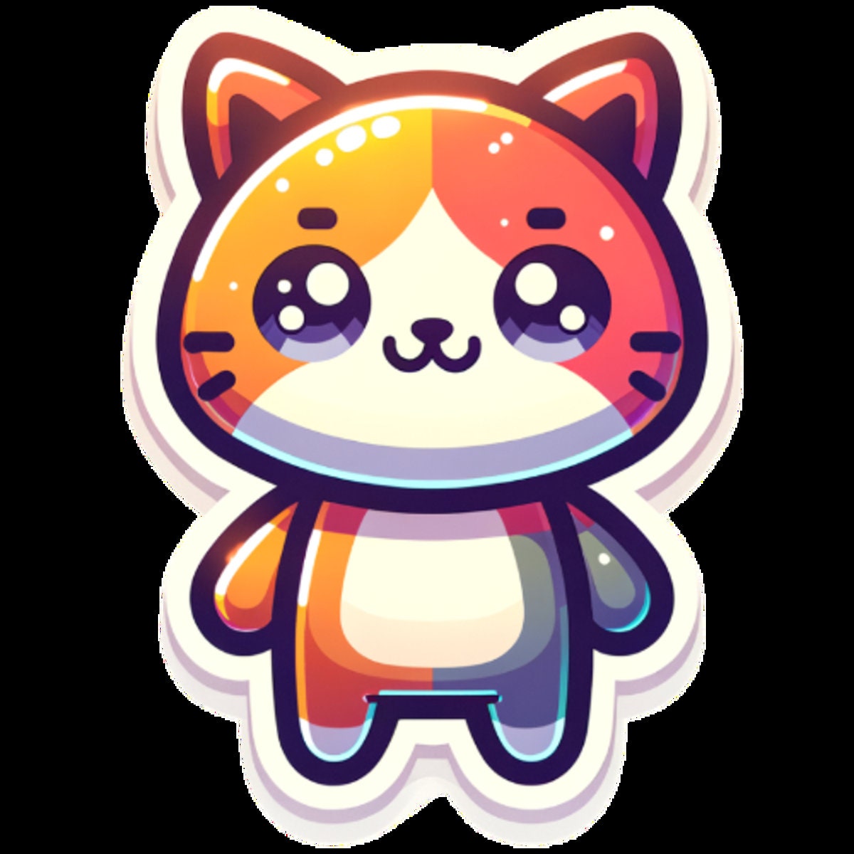 Set Stickers Cats Clipart Cute Clip Art Kawaii Kitten Cute Icons ...