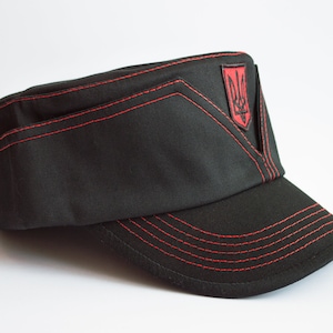 Ukrainian Black-Red Army Cap, Ukraine Military Hat Mazepynka. Size 57 - 60