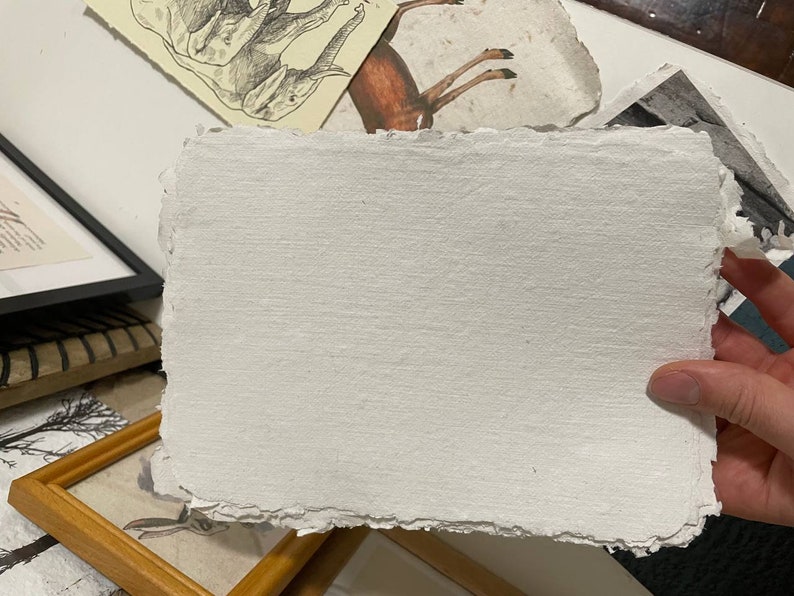 Art Print on Handmade Paper Picture on Recycled Paper With Heavy