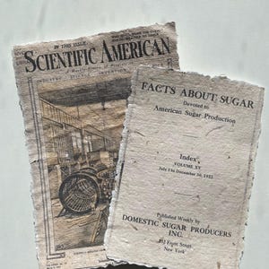 Impressão Vintage em Papel Natural | Imagem em papel reciclado com Bordas Grossas e Recortadas | Papel artesanal reciclado