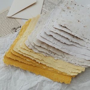 Recycled Handmade Paper | Scrapbooking paper Set | Natural Paper | Ecological Paper | Homemade Paper
