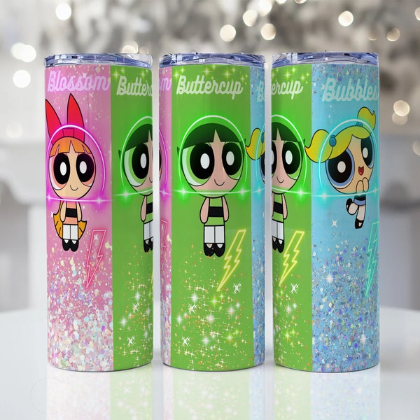 Power Puff Girls tumbler wrap, Power Puff Girls sublimation design, 20oz tumbler wrap, instant download