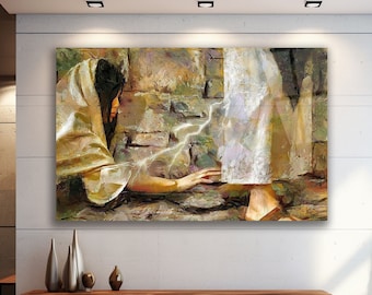Jesus Christ -Tempered Glass Wall Art--Abstract Wall Decor-Large Wall Art-Wall Hangings- Touching The Hem Of Jesus’s Garment