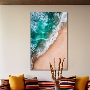 Ocean and Sand-Tempered Glass Wall Art--Abstract Wall Decor-Glass Printing-Large Wall Art-Wall Hangings