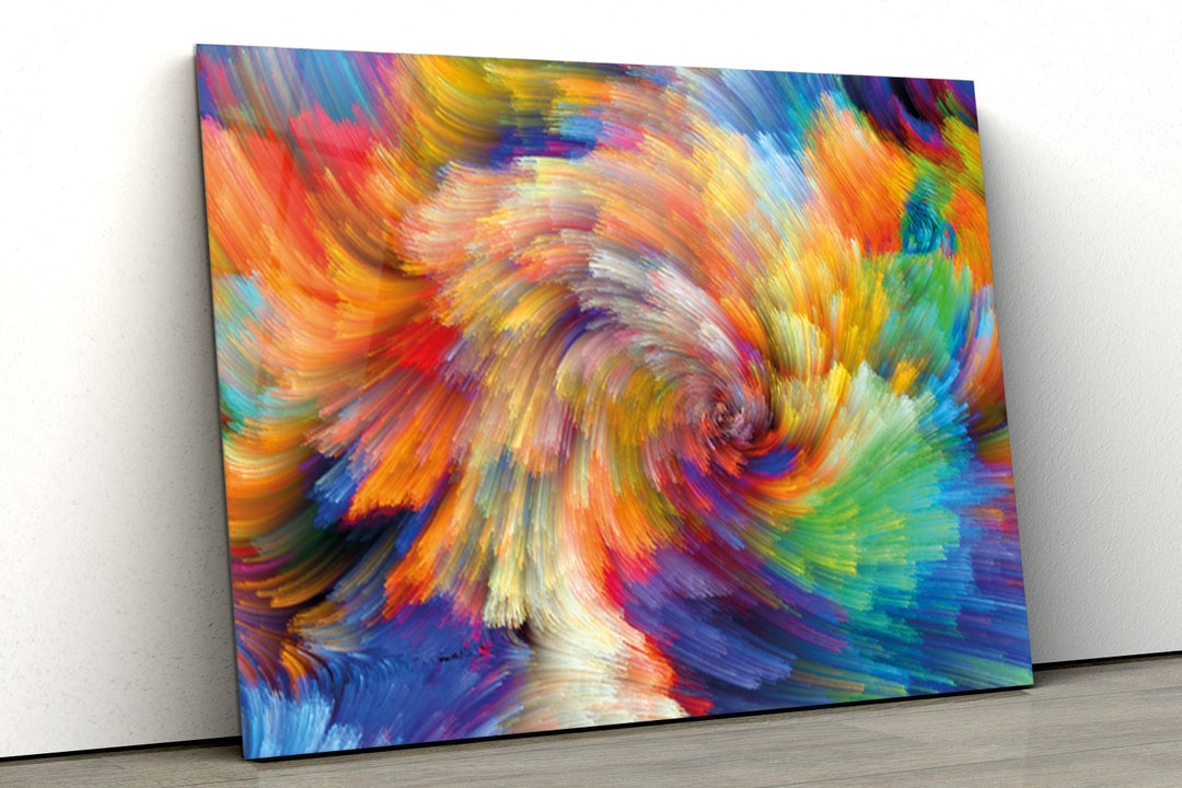 Abstract Colorful Tempered Glass Printing Wall Artmodern Extra Large