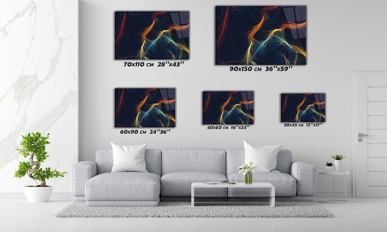 Tempered Glass Wall Art-Van Gogh Style Glass Art -Field of Wheat Tempered Large Glass Wall Art- Housewarming Gift- Ocean Wall Decor Glass image 6