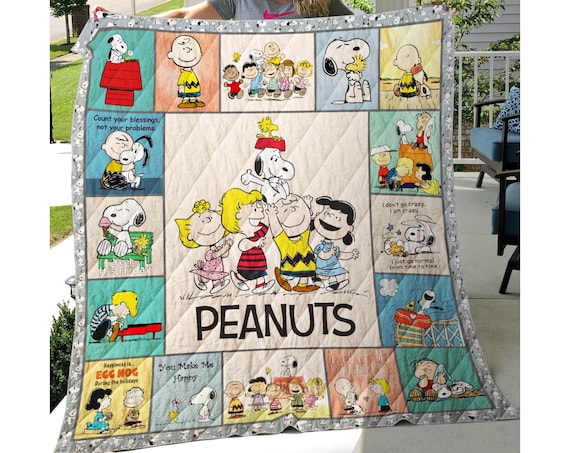 Personalized Peanuts Snoopy Christmas Quilt Blanket, Lover Snoopy Christmas Quilt Blanket, Christmas Bedding Blanket, Christmas Gift.