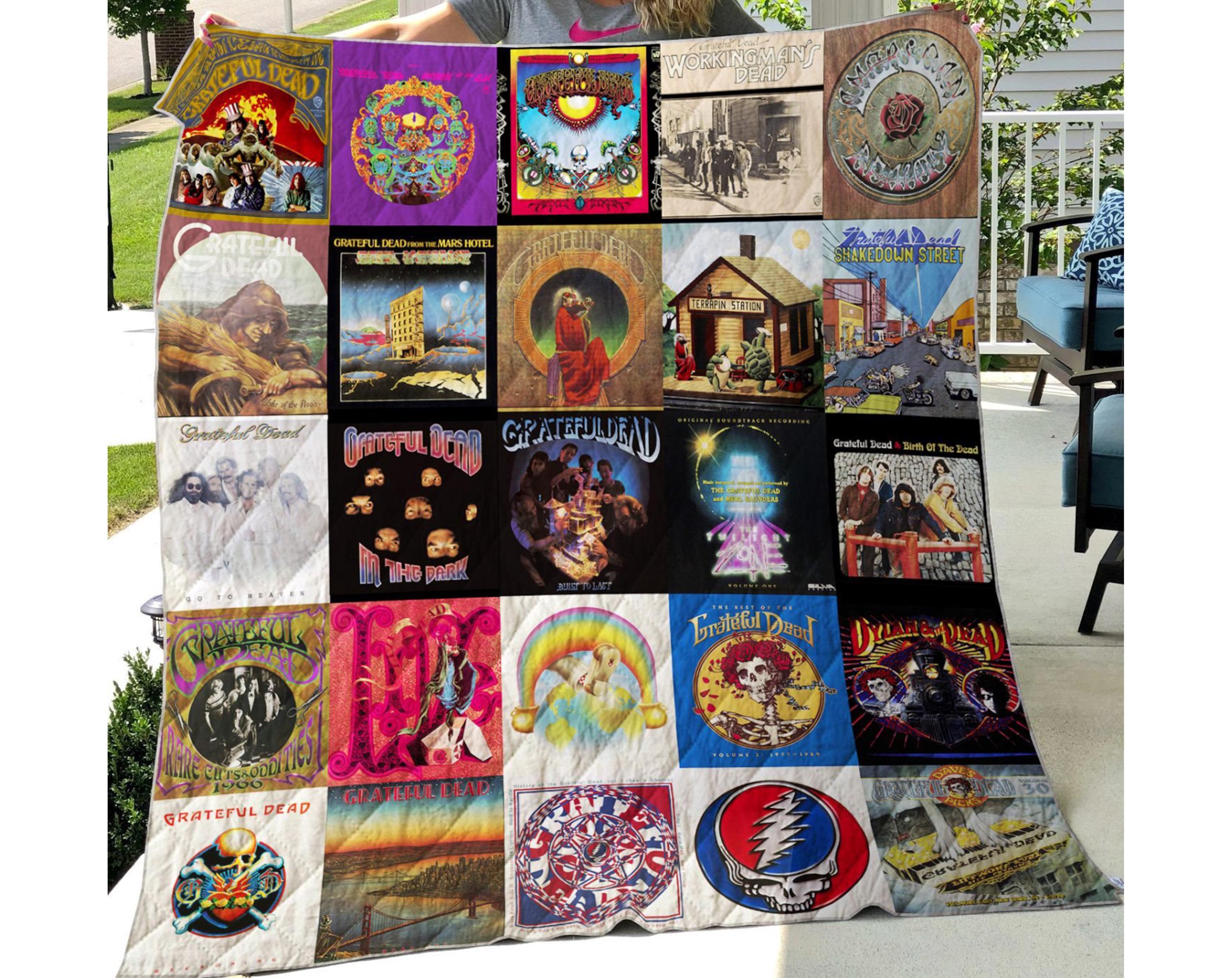 Discover Grateful Dead Band Quilt Blanket for Home & Living, Christmas Bedding Gift