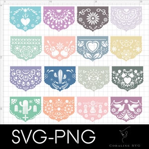Papel Picado Frame Svg, Mexican Phrases, Maxican Party Banner, Viva México, Party Bunting, Papel Picado SVG, Fiesta Cricut Joy Silhouette
