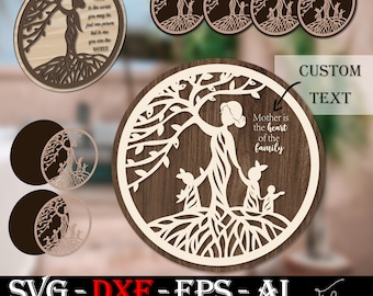Layered Tree SVG: Mother's Day Laser Cut File (Commercial Use)
