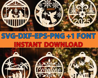 Christmas Nativity Ornament SVG: Laser Cut Tree Decorations (Digital Download)