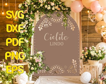 Papel Picado Welcome Sign: Cielito Lindo Baby Shower, Mexican Wedding (SVG PNG PDF)