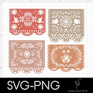 Svg file For Cricut, Fiesta Svg, Mexico svg, Papel Picado Svg, Papel Picado Template, Papel Picado Clipart, Cut Files, INSTAND DOWNLOAD