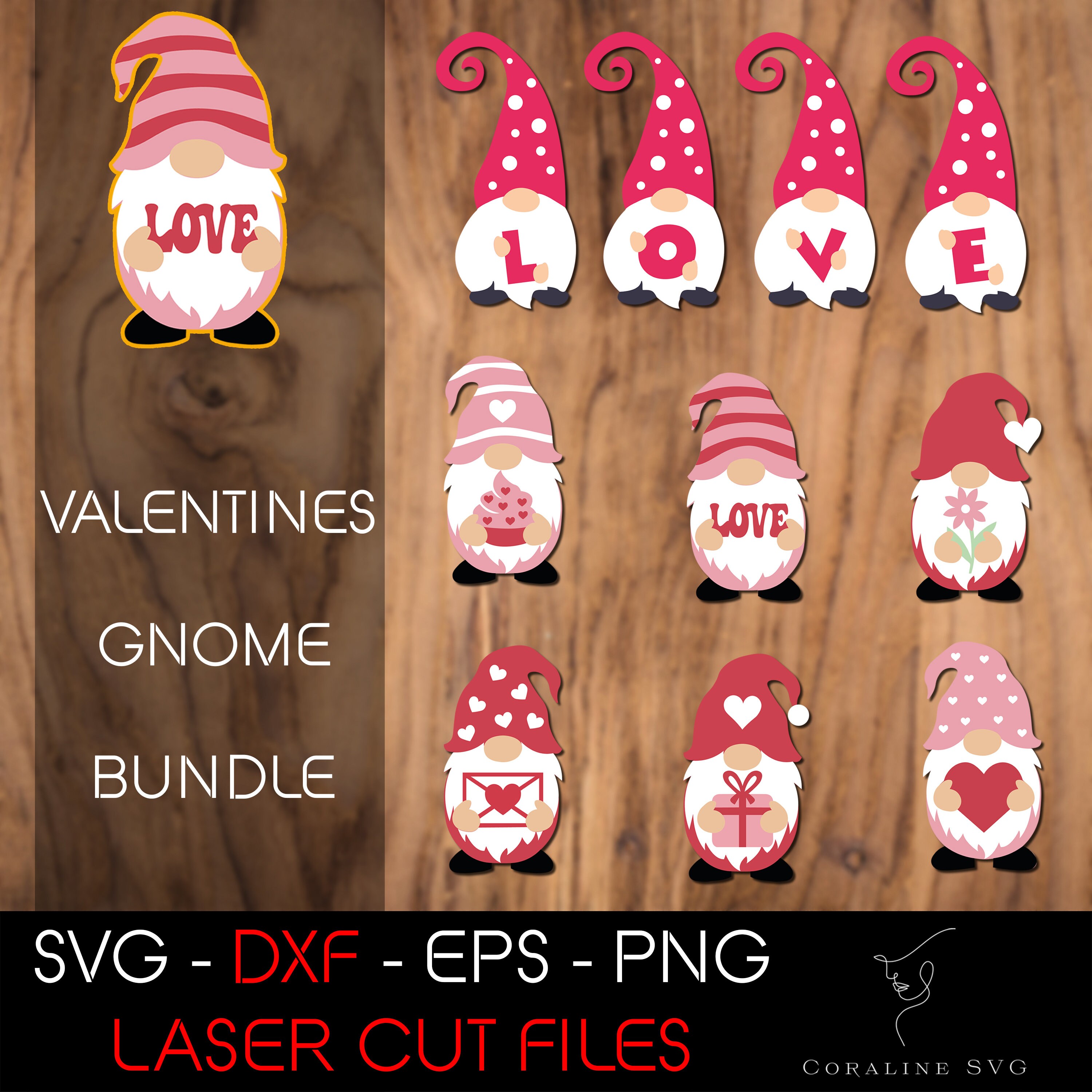 Valentines Gnome SVG Bundle: Laser Cut Files (digital Download) - Etsy