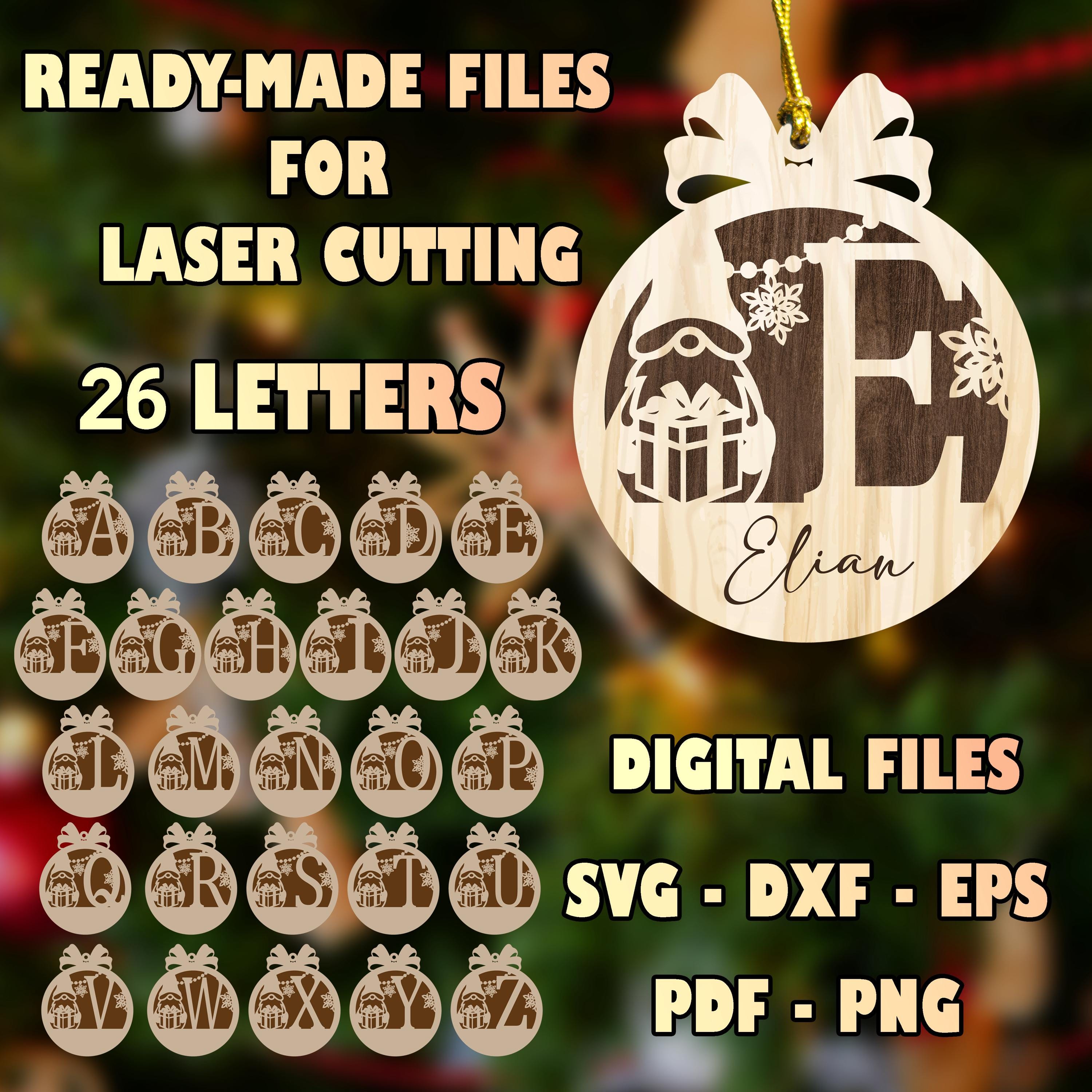 Personalized Christmas Ornament SVG: Laser Cut Name Bauble (Digital Download)
