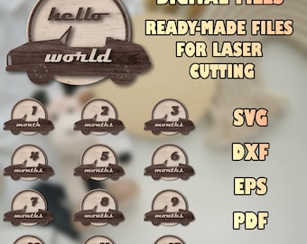 Car Baby Milestone SVG: Laser Cut Files (Digital Download)