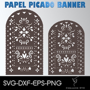 Papel Picado sjabloon Svg, lasergesneden bestand, Mexicaanse Fiesta Png, Cinco de Mayo, Cricut Cut-bestanden, Svg, Dxf, Pdf, Png, INSTANT DOWNLOAD