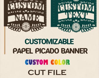 Customizable Papel Picado Banner SVG: Fiesta Flag, Mexican Party Decoration (Cut File for Cricut)
