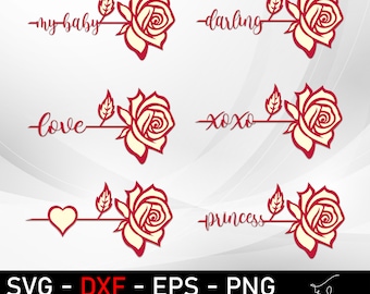 Rose Laser Cut Files: Valentine's Day SVG Bundle (Digital Download)