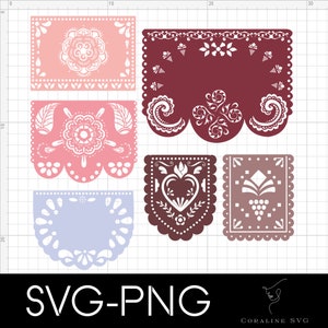 Papel Picado Clipart, Baby Shower svg, Home Decor Svg, Party Banner Svg, Printable Mexican Banners Clip Art, Cinco de Mayo Clip Art