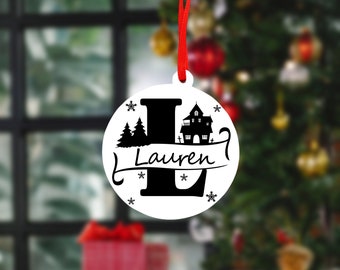 Christmas Split Monogram SVG: A-Z Letters, Cricut & Silhouette (Instant Download)
