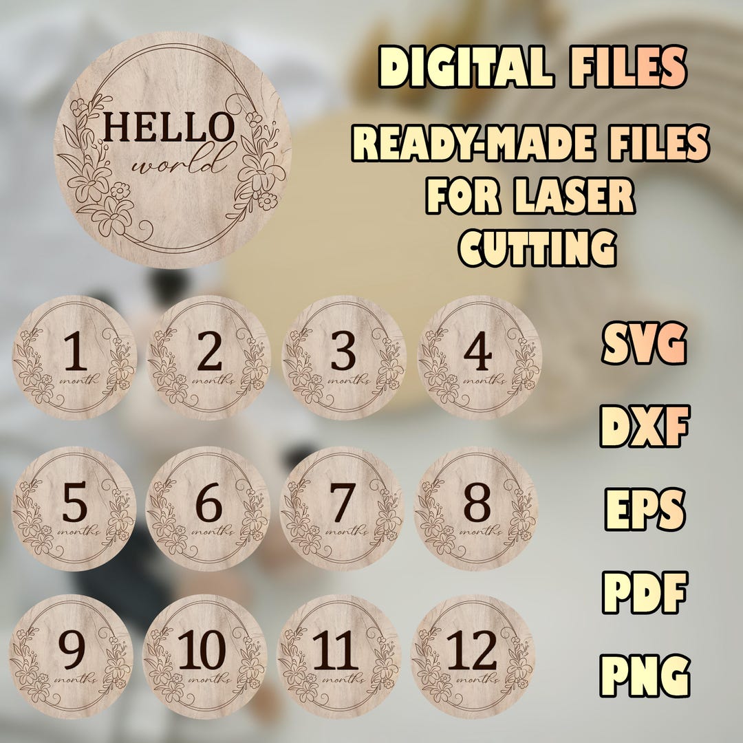 Floral Baby Milestone SVG: Laser Cut Files (digital Download) - Etsy