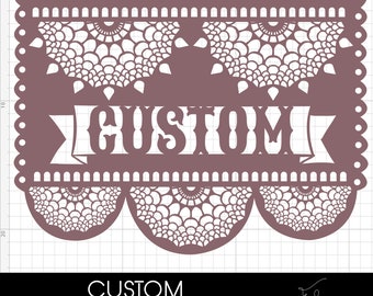 Custom Wedding Papel Picado Banner Template (SVG, PNG, PDF)