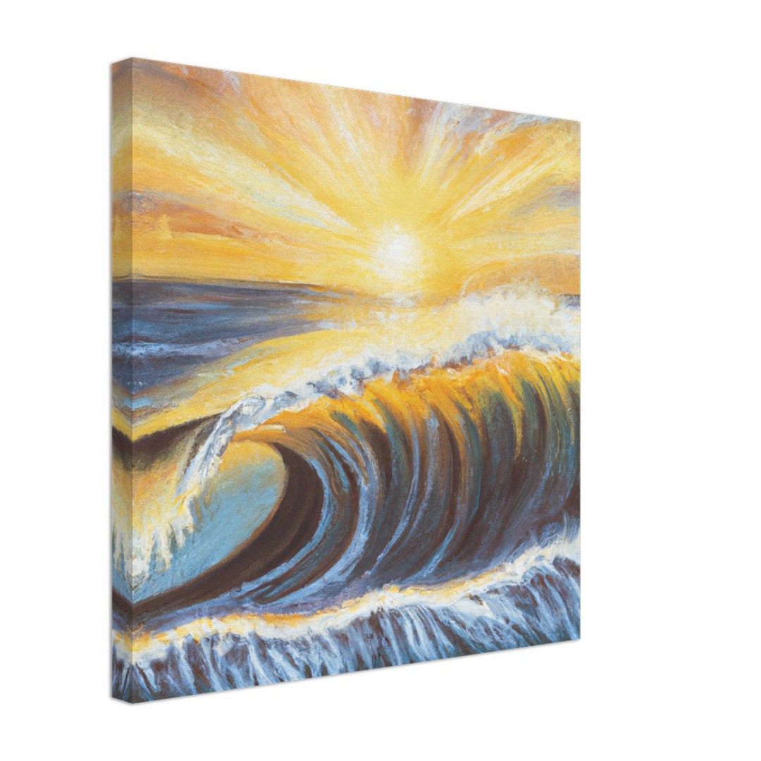 Morning Wave Break Wall Art Canvas Etsy